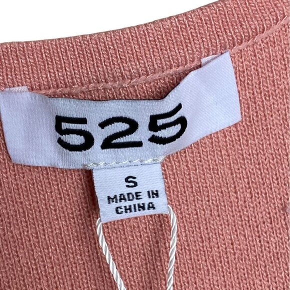 525 America Midi Dress NWT $138 Asymmetrical Ruffle Hem in Pink Sand Women’s Sm - Picture 3 of 7